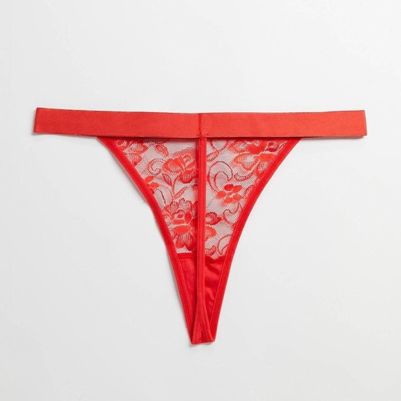 Tutti Rouge 2 pack Lace String Thong Black/Red S - Picture 2 of 4
